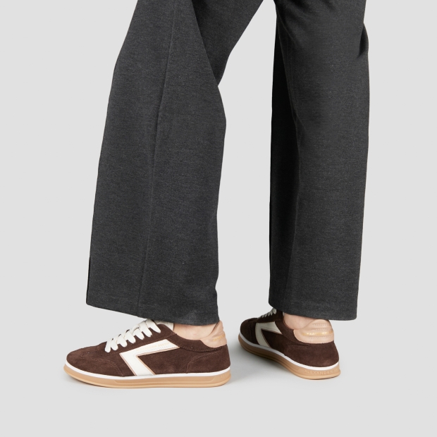 Sneakers Alexander Smith thames woman in brown suede and logo in white leather - 2