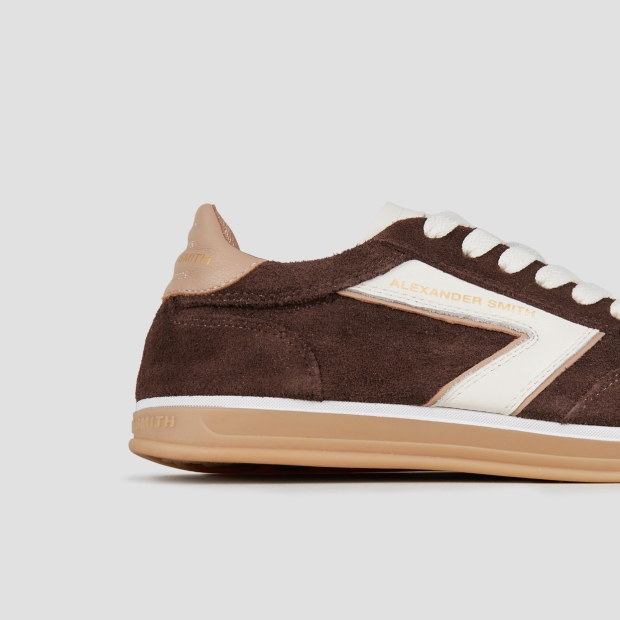 Sneakers Alexander Smith thames woman in brown suede and logo in white leather - 3