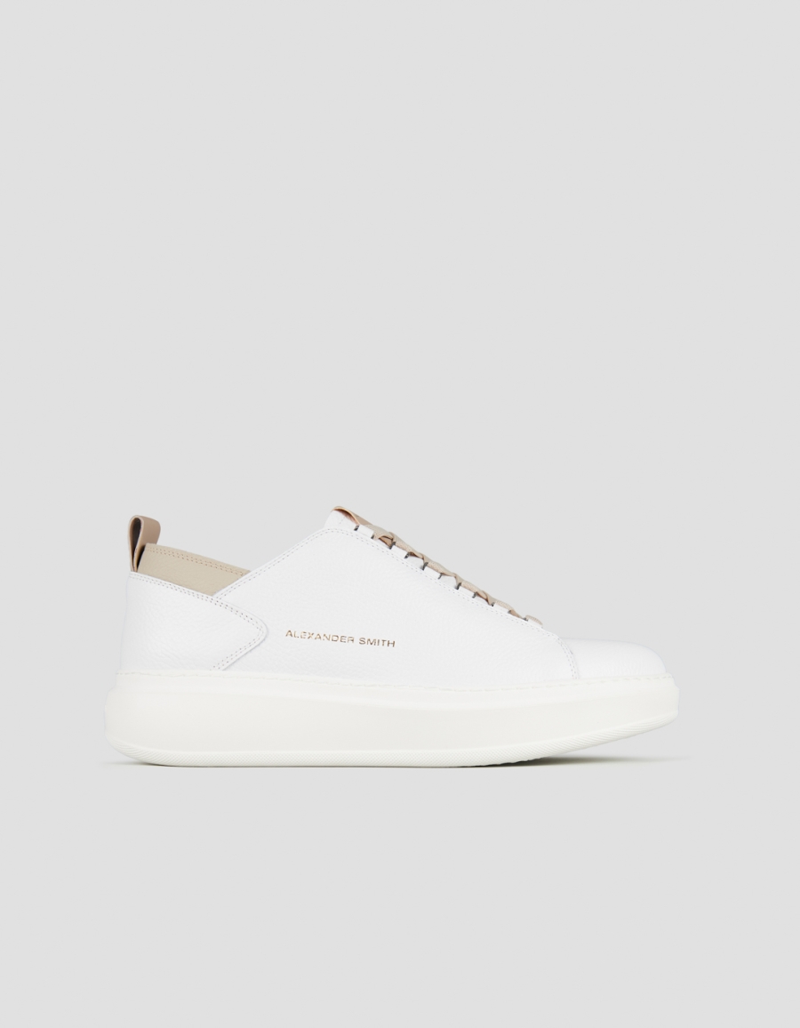 Sneakers Alexander Smith wembley man deconstructed in white tumbled leather and ivory details - 1