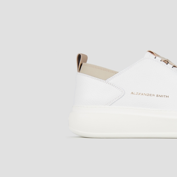 Sneakers Alexander Smith wembley man deconstructed in white tumbled leather and ivory details - 3