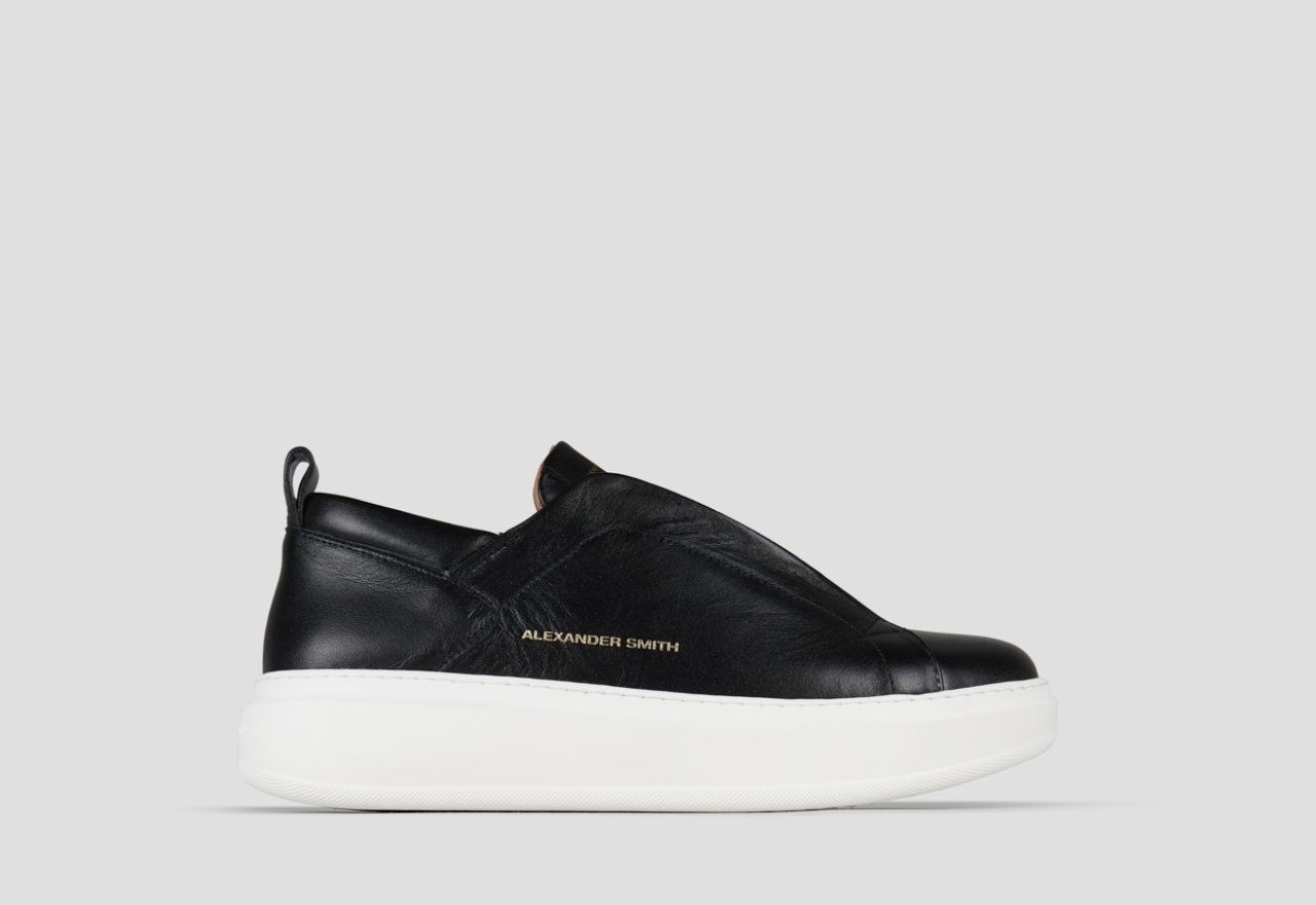 Sneakers Alexander Smith wembley slip-on man in black nappa leather - 1