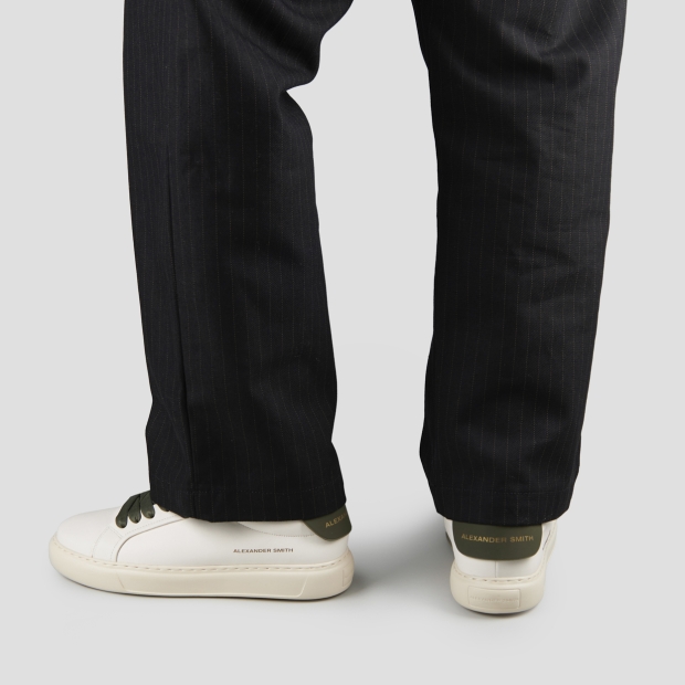 Sneakers Alexander Smith soho man in white nappa leather and military green leather back - 2