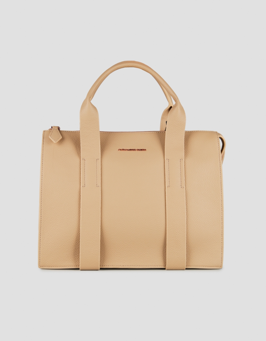 Sneakers Alexander Smith jane medium handbag with shoulder strap in camel tumbled leather - 1