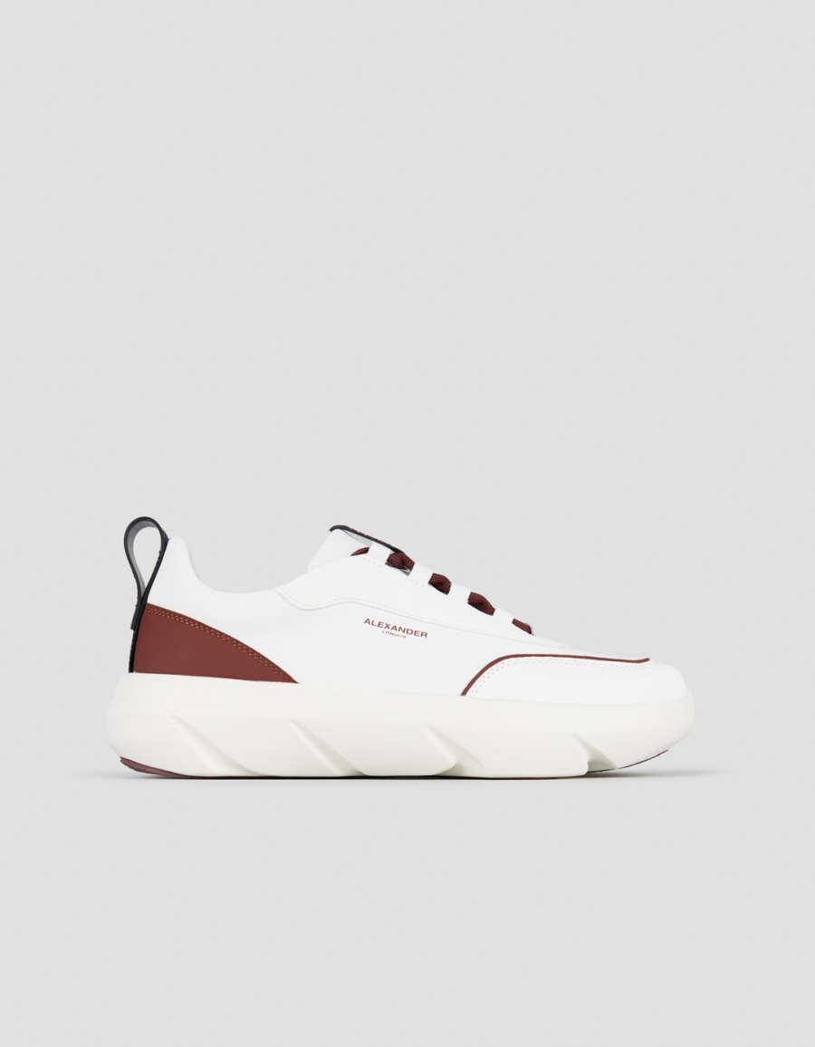 Sneakers Alexander Smith eclipse man in white leather with burgundy inserts - 1
