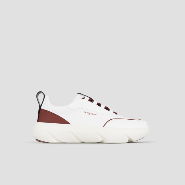Sneakers Alexander Smith eclipse man in white leather with burgundy inserts - 1
