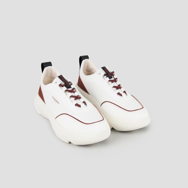Sneakers Alexander Smith eclipse man in white leather with burgundy inserts - 4