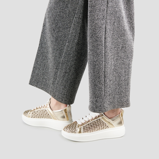 Sneakers Alexander Smith wembley woman in platinum woven leather and laminated leather back - 2