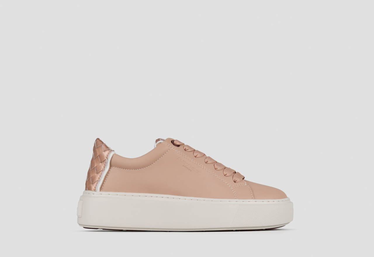 Sneakers Alexander Smith london woman in rose leather and woven leather back - 1