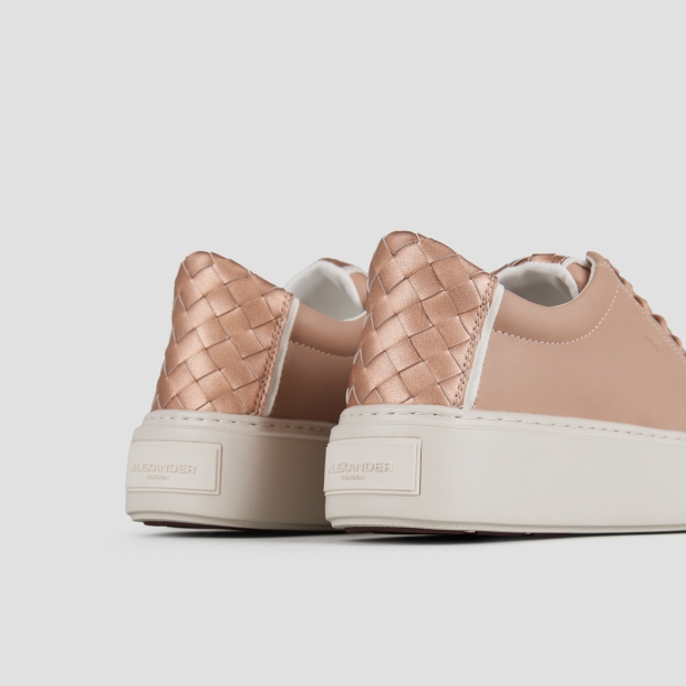 Sneakers Alexander Smith london woman in rose leather and woven leather back - 5