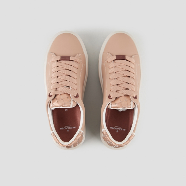 Sneakers Alexander Smith london woman in rose leather and woven leather back - 6