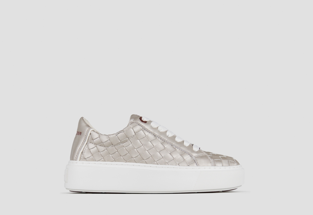 Sneakers Alexander Smith london woman in silver woven leather - 1