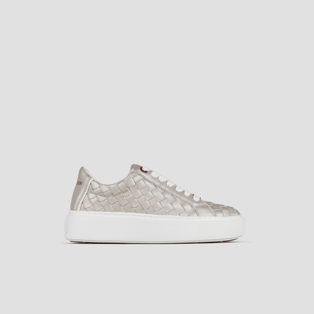 Sneakers Alexander Smith london woman in silver woven leather - 1
