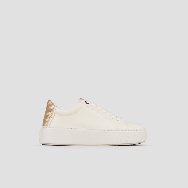 Sneakers Alexander Smith london woman in white leather and gold woven leather back - 1