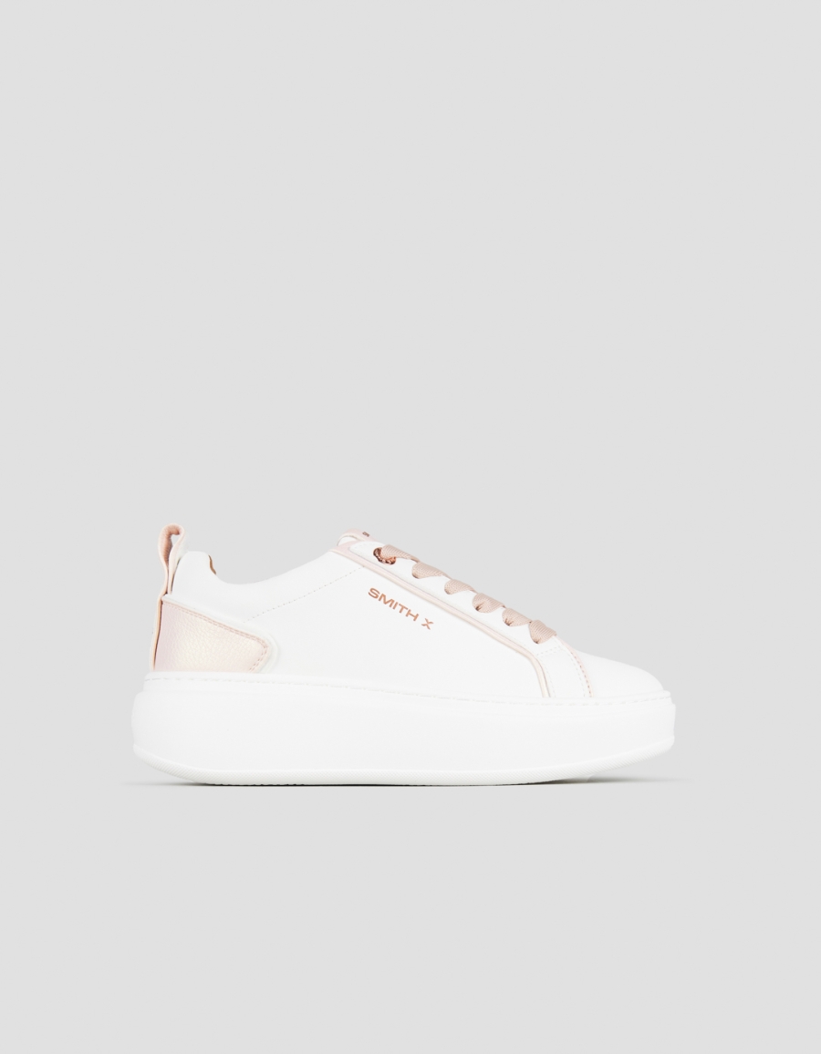Sneakers Alexander Smith stone woman in white with iridescent rose back - 1