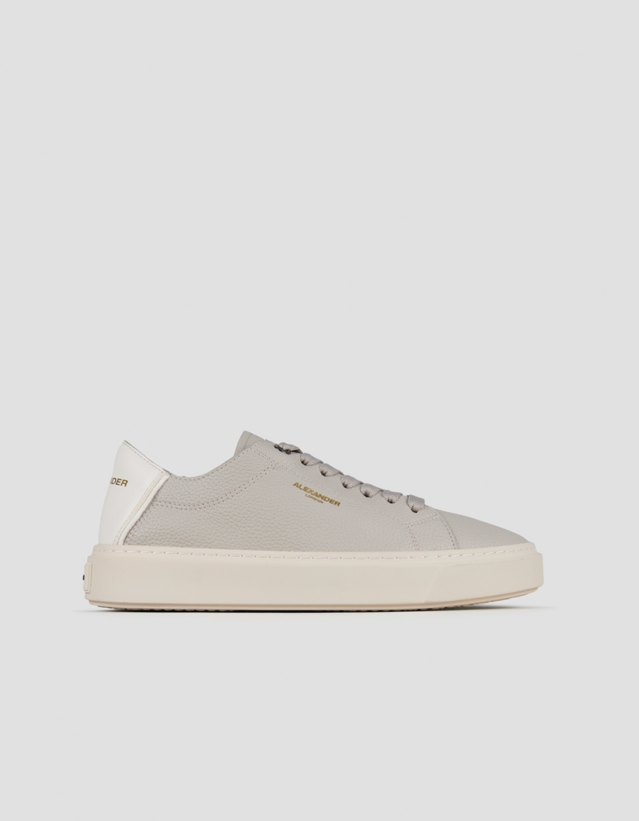 Sneakers Alexander Smith london man deconstructed in light grey tumbled leather and white back - 1
