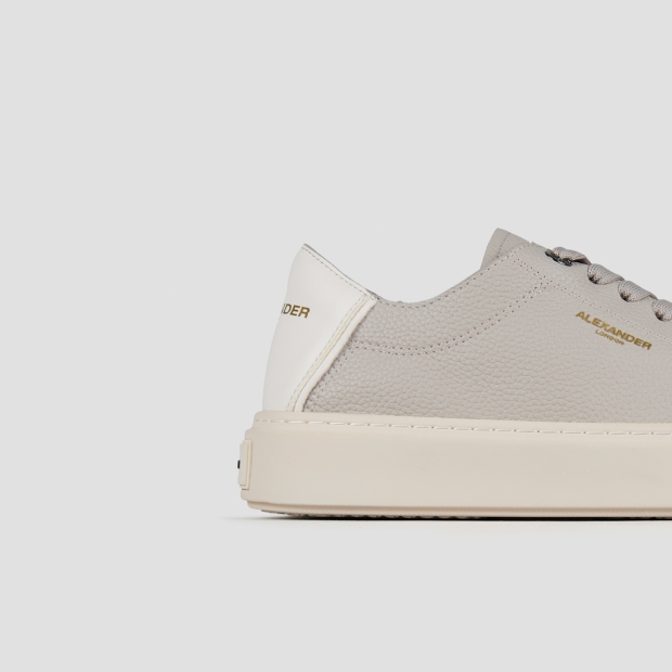 Sneakers Alexander Smith london man deconstructed in light grey tumbled leather and white back - 3