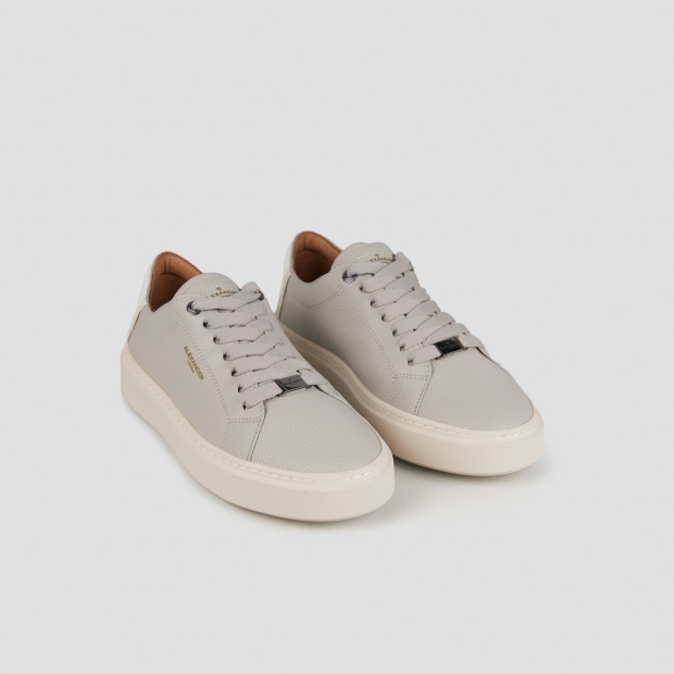 Sneakers Alexander Smith london man deconstructed in light grey tumbled leather and white back - 4