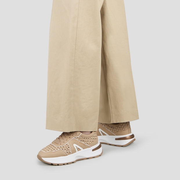 Sneakers Alexander Smith liverpool woman in brown leather and woven insert - 2