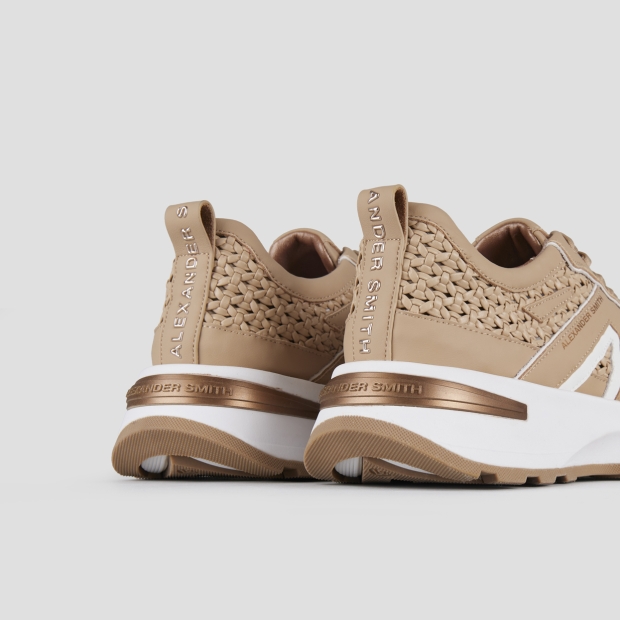 Sneakers Alexander Smith liverpool woman in brown leather and woven insert - 5