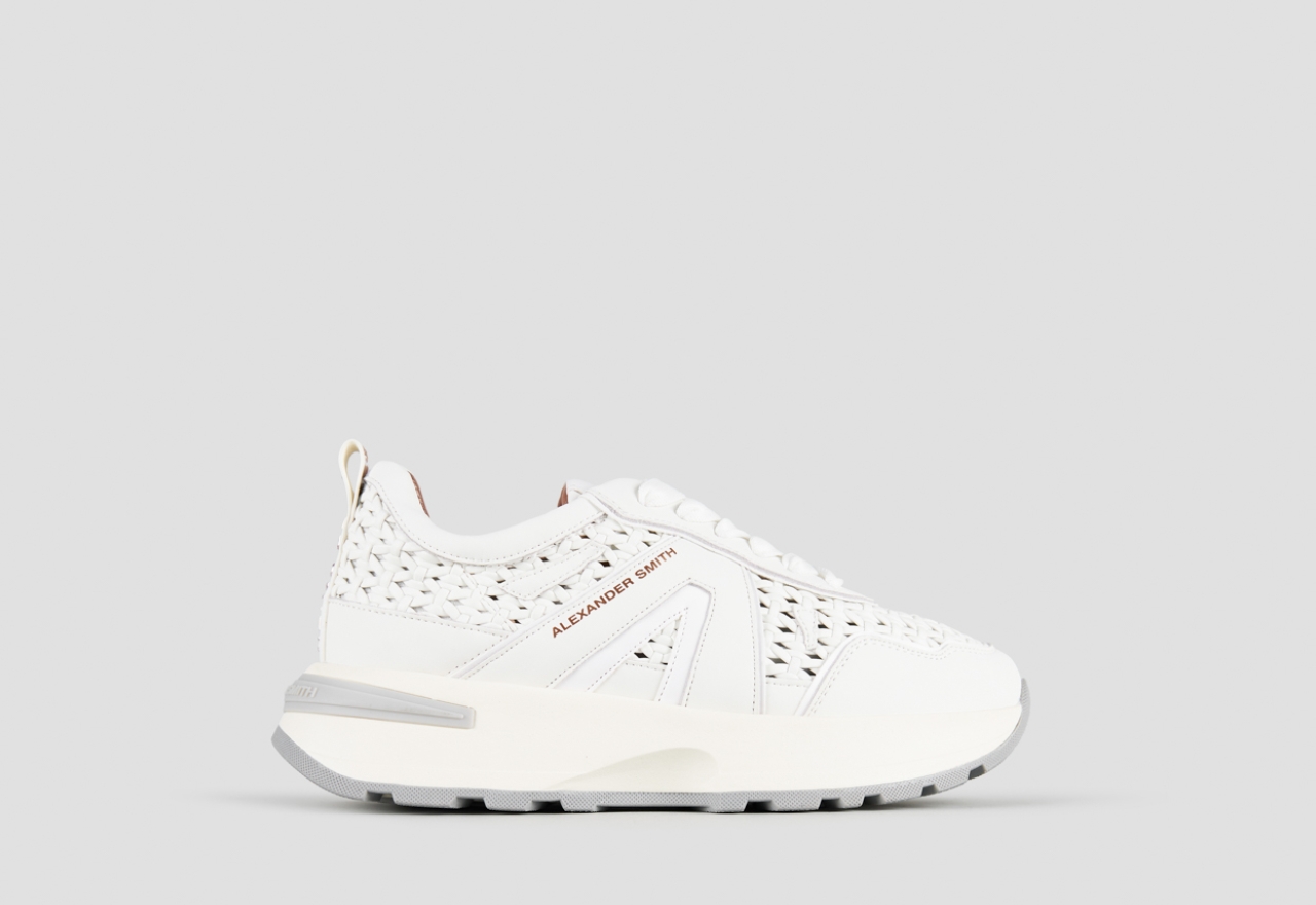 Sneakers Alexander Smith liverpool woman in white leather and woven insert - 1