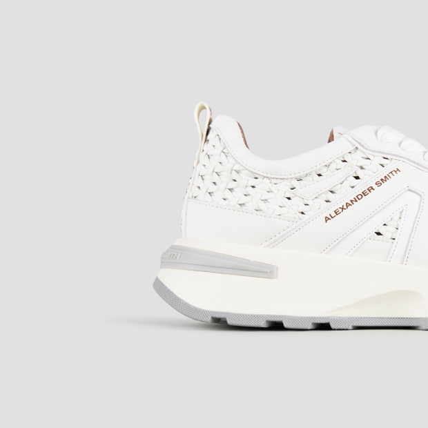 Sneakers Alexander Smith liverpool woman in white leather and woven insert - 2
