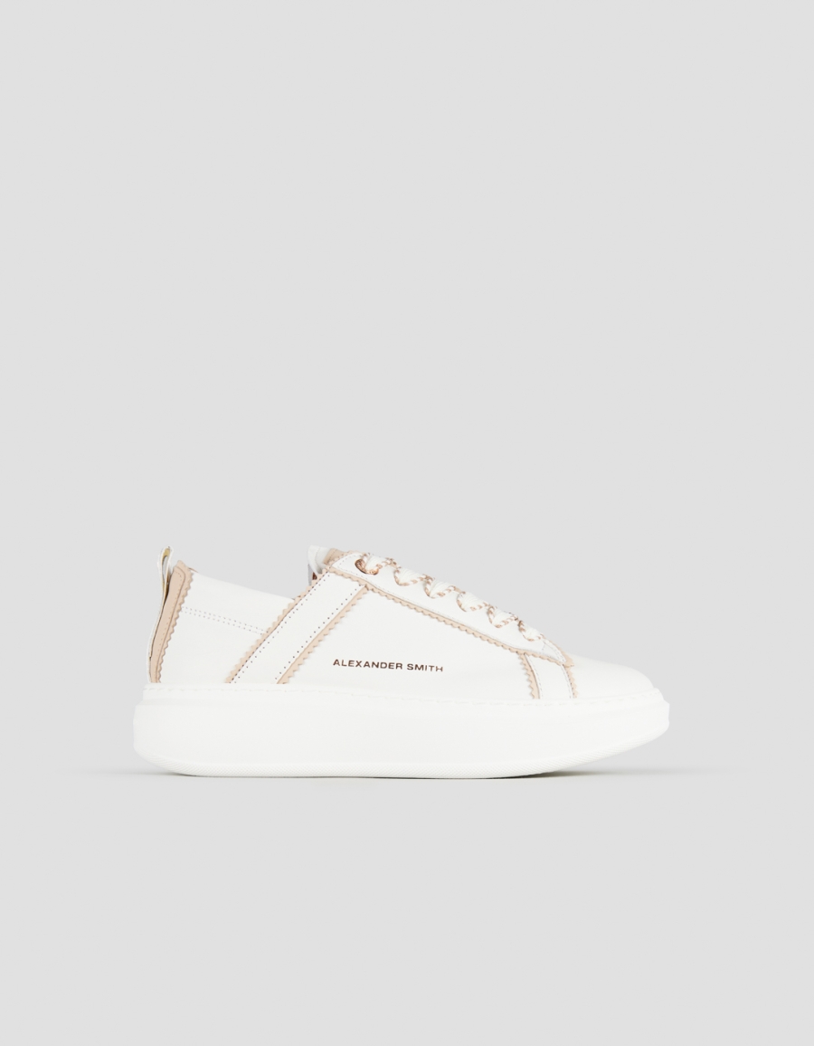Sneakers Alexander Smith wembley woman deconstructed in white leather and light rose details - 1