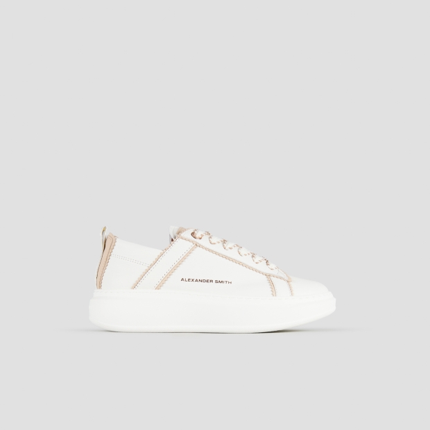 Sneakers Alexander Smith wembley woman deconstructed in white leather and light rose details - 1