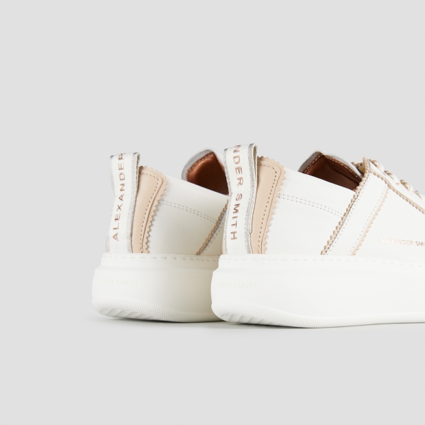 Sneakers Alexander Smith wembley woman deconstructed in white leather and light rose details - 5