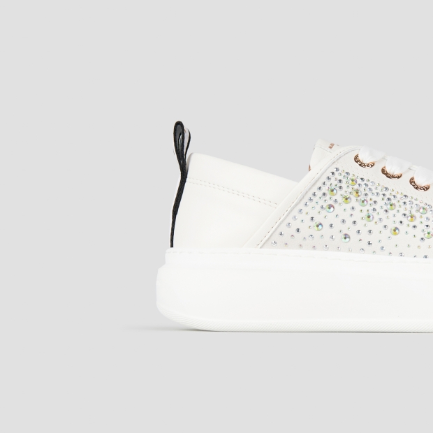 Sneakers Alexander Smith wembley woman in white leather and rhinestones - 3