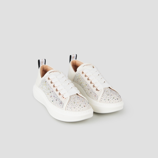 Sneakers Alexander Smith wembley woman in white leather and rhinestones - 4