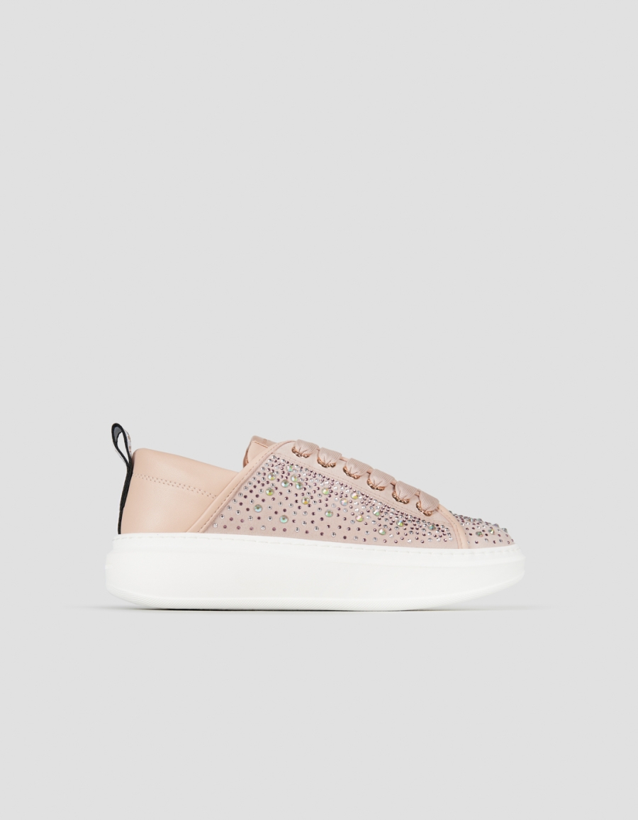 Sneakers Alexander Smith wembley woman in pastel rose leather and rhinestones - 1