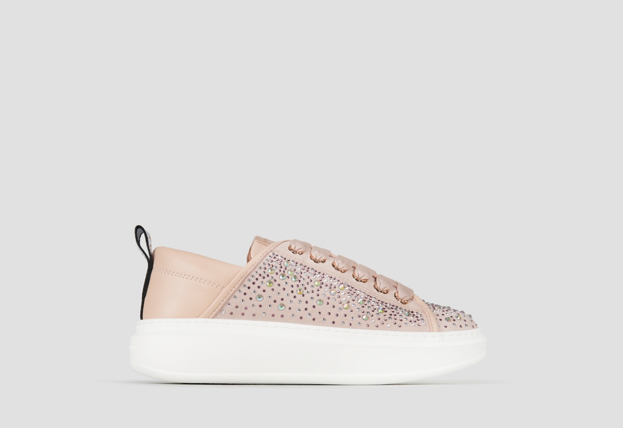 Sneakers Alexander Smith wembley woman in pastel rose leather and rhinestones - 1