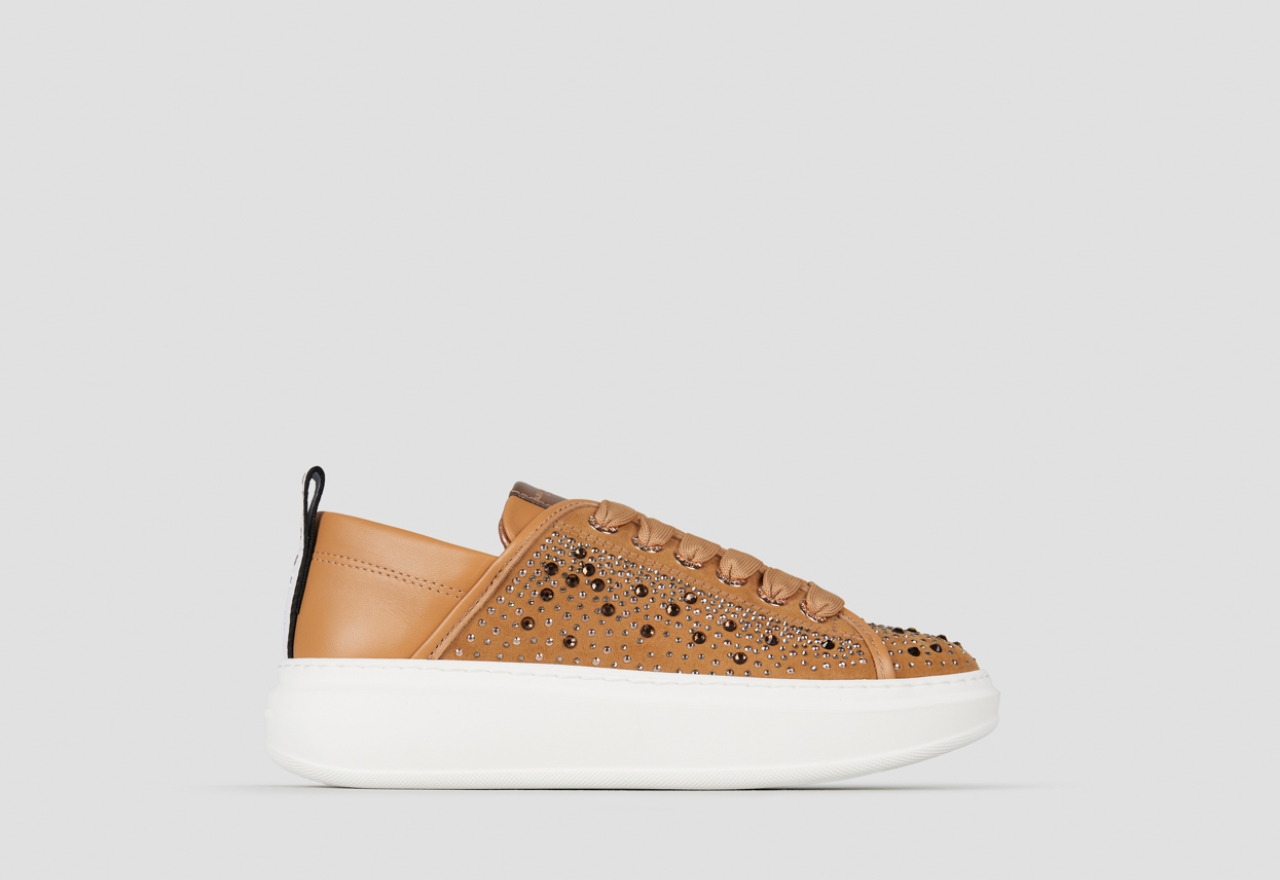 Sneakers Alexander Smith wembley woman in brown leather and rhinestones - 1