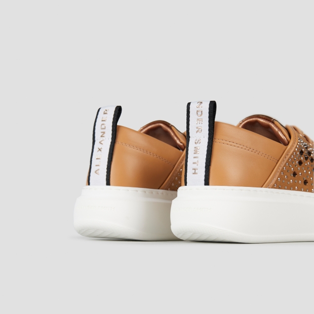 Sneakers Alexander Smith wembley woman in brown leather and rhinestones - 5