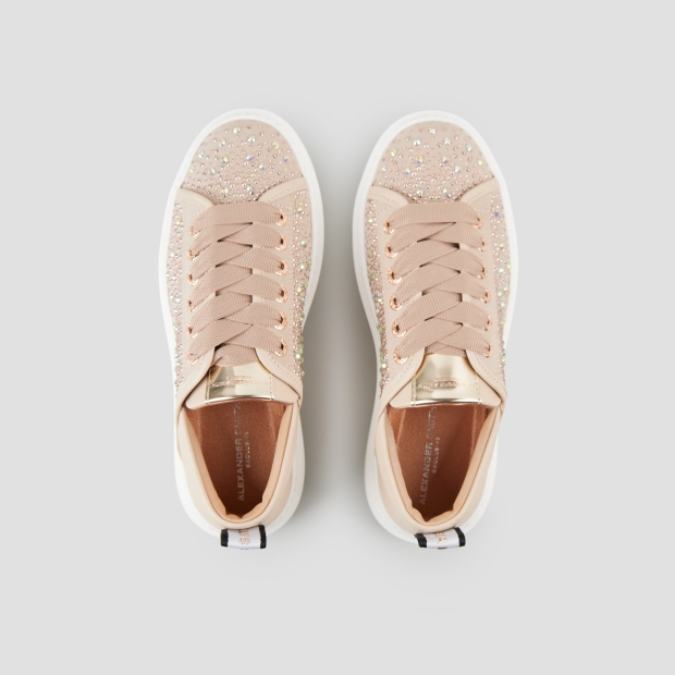 Sneakers Alexander Smith wembley woman in beige leather and rhinestones - 6