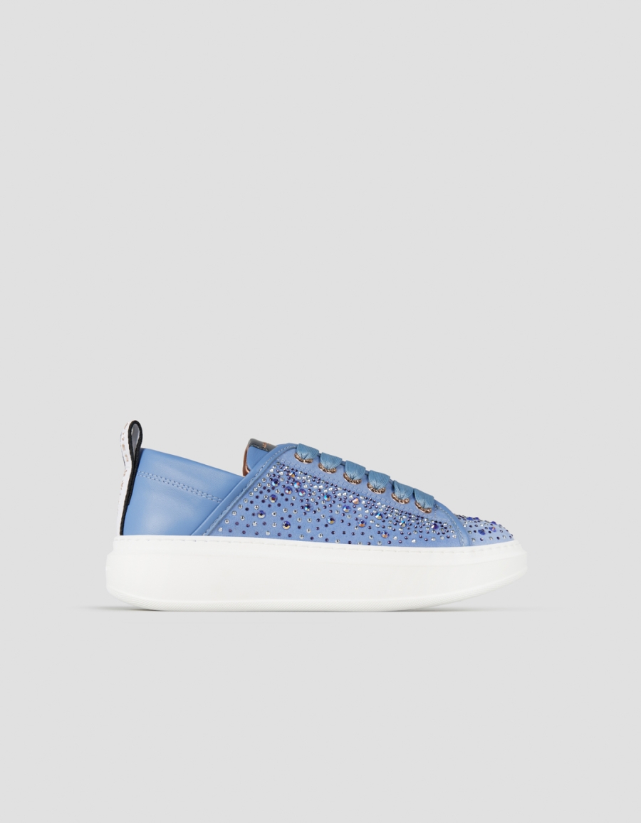 Sneakers Alexander Smith wembley woman in azure leather and rhinestones - 1