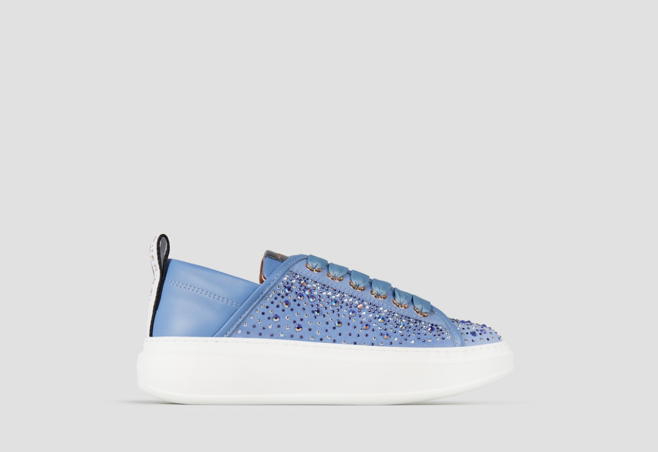 Sneakers Alexander Smith wembley woman in azure leather and rhinestones - 1