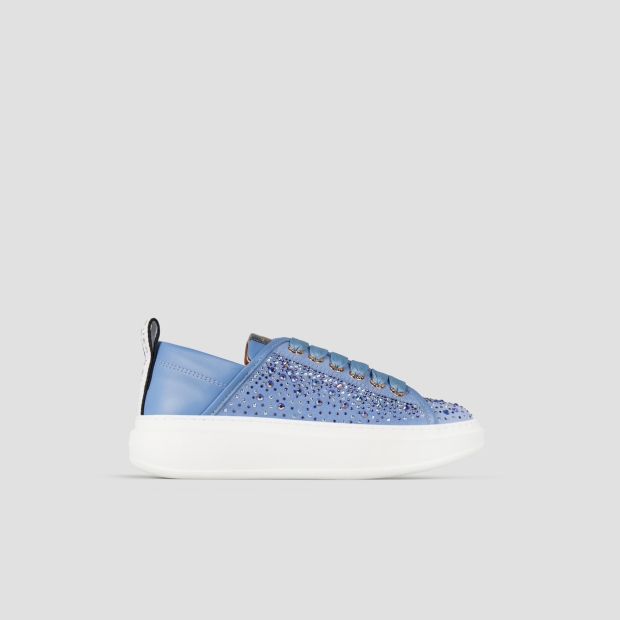 Sneakers Alexander Smith wembley woman in azure leather and rhinestones - 1