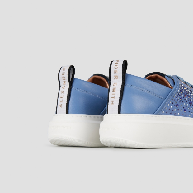 Sneakers Alexander Smith wembley woman in azure leather and rhinestones - 5