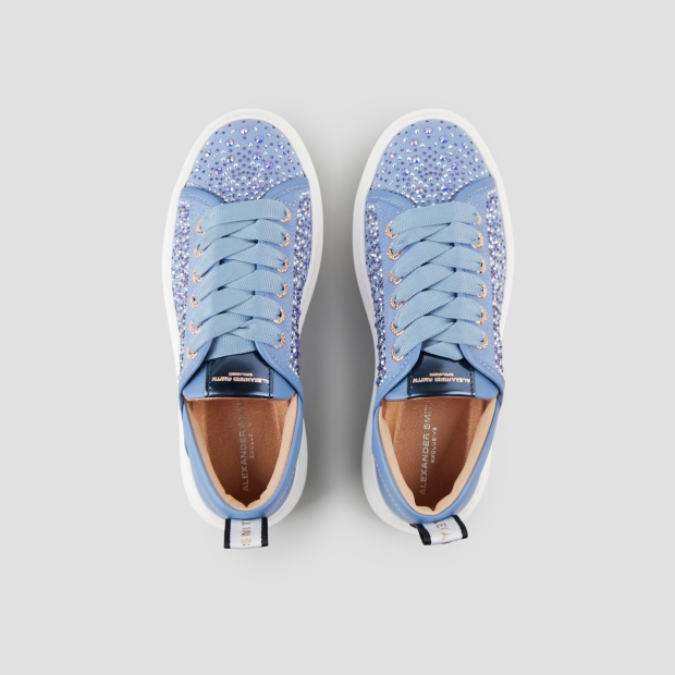 Sneakers Alexander Smith wembley woman in azure leather and rhinestones - 6