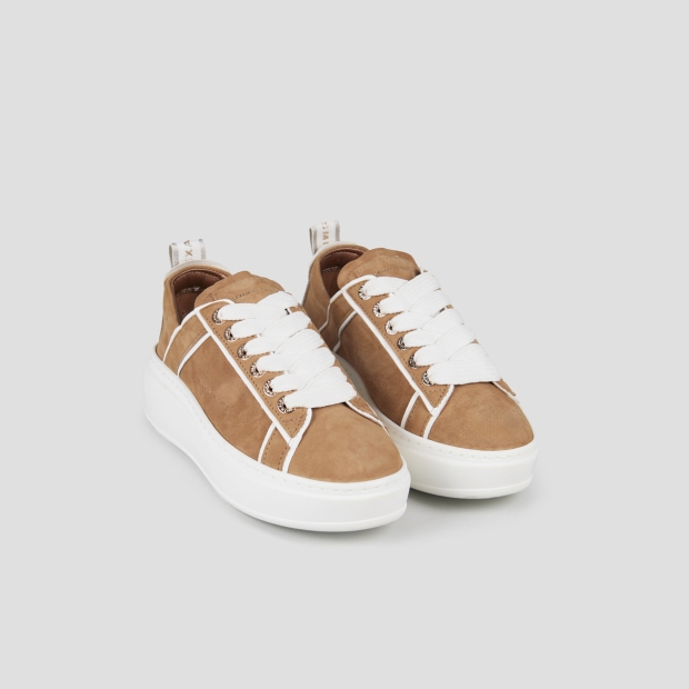 Sneakers Alexander Smith wembley high woman in brown suede and details in white leather - 4
