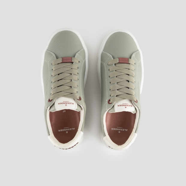 Sneakers Alexander Smith london woman in green leather and white back - 6
