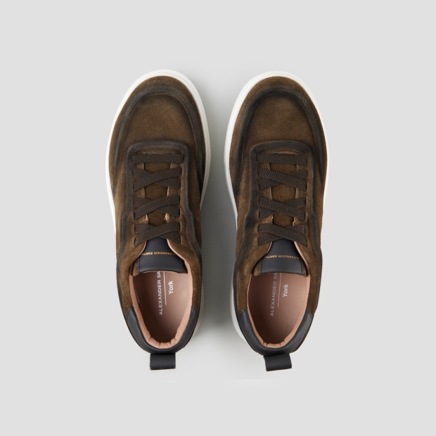 Sneakers Alexander Smith york man in military green washed suede - 6