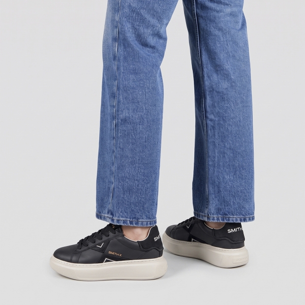 Sneakers Alexander Smith college woman in black leather - 2