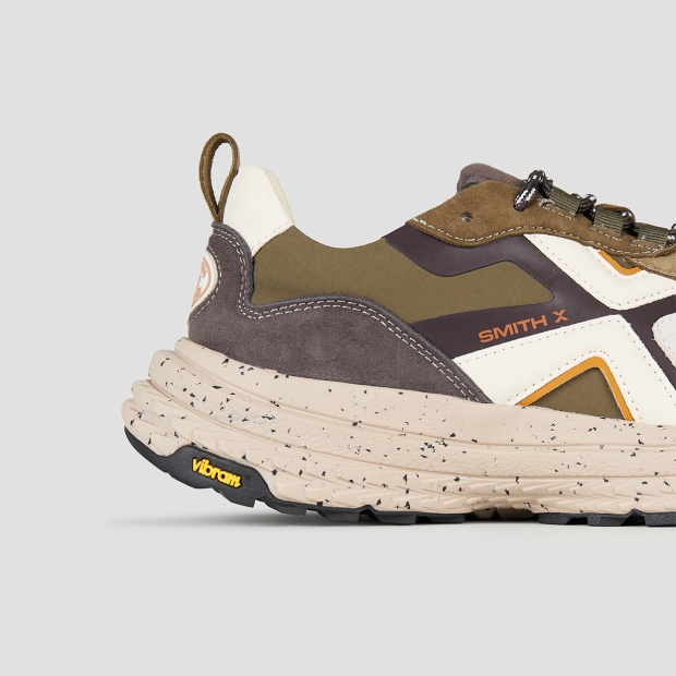 Sneakers Alexander Smith horizon man in grey suede and green ripstop with vibram sole - 3
