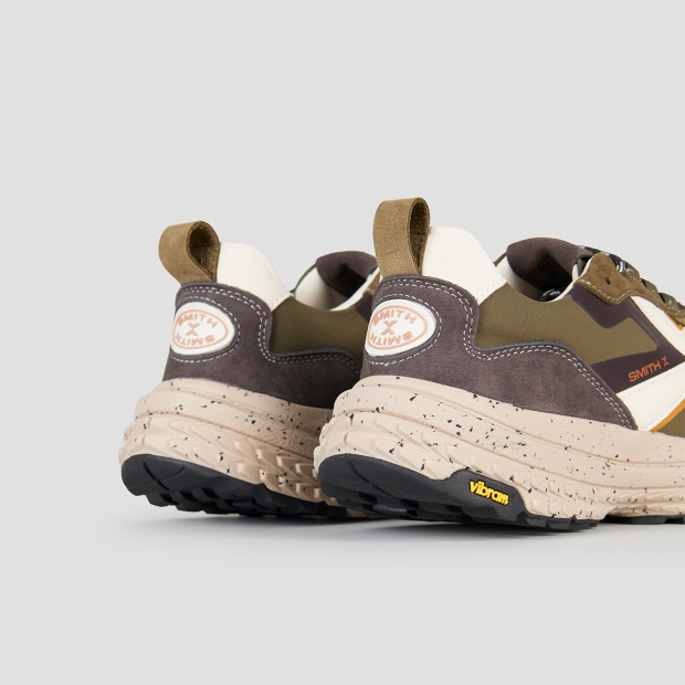 Sneakers Alexander Smith horizon man in grey suede and green ripstop with vibram sole - 5