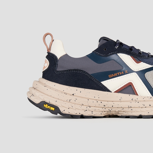Sneakers Alexander Smith horizon man in blue suede and grey ripstop with vibram sole - 3