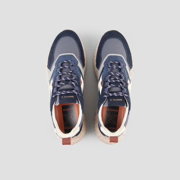 Sneakers Alexander Smith horizon man in blue suede and grey ripstop with vibram sole - 6