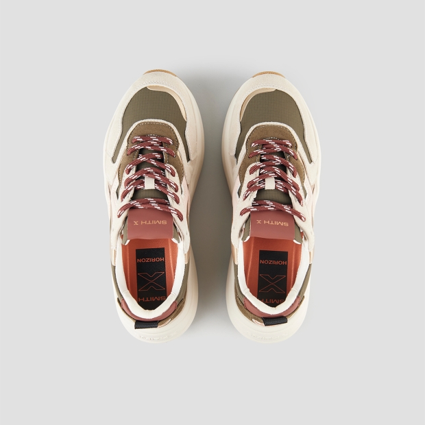 Sneakers Alexander Smith horizon woman in green suede and ripstop with pink logo on the side - 6