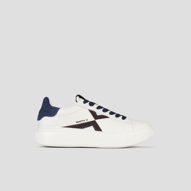 Sneakers Alexander Smith college man in white leather and suede details - 1